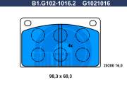 B1.G102-1016.2 GALFER sada brzdových platničiek kotúčovej brzdy B1.G102-1016.2 GALFER