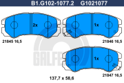 B1.G102-1077.2 GALFER sada brzdových platničiek kotúčovej brzdy B1.G102-1077.2 GALFER