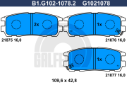 B1.G102-1078.2 GALFER sada brzdových platničiek kotúčovej brzdy B1.G102-1078.2 GALFER