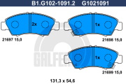B1.G102-1091.2 Sada brzdových destiček, kotoučová brzda GALFER