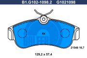B1.G102-1098.2 Sada brzdových destiček, kotoučová brzda GALFER