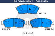B1.G102-1099.2 GALFER sada brzdových platničiek kotúčovej brzdy B1.G102-1099.2 GALFER