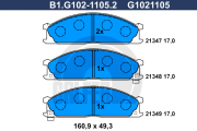 B1.G102-1105.2 GALFER sada brzdových platničiek kotúčovej brzdy B1.G102-1105.2 GALFER