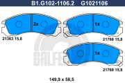 B1.G102-1106.2 Sada brzdových destiček, kotoučová brzda GALFER