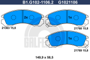 B1.G102-1106.2 GALFER sada brzdových platničiek kotúčovej brzdy B1.G102-1106.2 GALFER