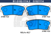 B1.G102-1114.2 Sada brzdových destiček, kotoučová brzda GALFER