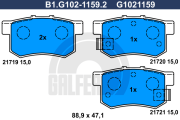 B1.G102-1159.2 Sada brzdových destiček, kotoučová brzda GALFER