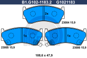 B1.G102-1183.2 GALFER sada brzdových platničiek kotúčovej brzdy B1.G102-1183.2 GALFER