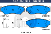 B1.G102-1211.2 GALFER sada brzdových platničiek kotúčovej brzdy B1.G102-1211.2 GALFER