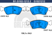 B1.G102-1212.2 Sada brzdových destiček, kotoučová brzda GALFER