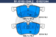 B1.G102-1244.2 GALFER sada brzdových platničiek kotúčovej brzdy B1.G102-1244.2 GALFER