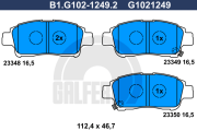 B1.G102-1249.2 Sada brzdových destiček, kotoučová brzda GALFER