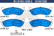 B1.G102-1258.2 Sada brzdových destiček, kotoučová brzda GALFER