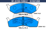 B1.G102-1268.2 Sada brzdových destiček, kotoučová brzda GALFER