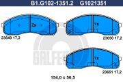 B1.G102-1351.2 GALFER sada brzdových platničiek kotúčovej brzdy B1.G102-1351.2 GALFER