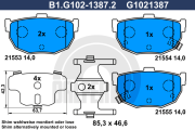 B1.G102-1387.2 GALFER sada brzdových platničiek kotúčovej brzdy B1.G102-1387.2 GALFER