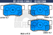 B1.G102-1388.2 Sada brzdových destiček, kotoučová brzda GALFER