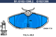 B1.G102-1398.2 Sada brzdových destiček, kotoučová brzda GALFER