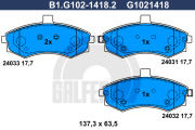 B1.G102-1418.2 Sada brzdových destiček, kotoučová brzda GALFER