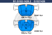 B1.G102-1426.2 Sada brzdových destiček, kotoučová brzda GALFER