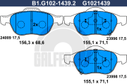 B1.G102-1439.2 Sada brzdových destiček, kotoučová brzda GALFER