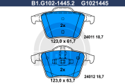 B1.G102-1445.2 GALFER sada brzdových platničiek kotúčovej brzdy B1.G102-1445.2 GALFER