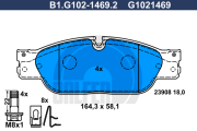 B1.G102-1469.2 Sada brzdových destiček, kotoučová brzda GALFER