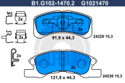 B1.G102-1470.2 GALFER sada brzdových platničiek kotúčovej brzdy B1.G102-1470.2 GALFER