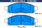 B1.G102-1483.2 GALFER sada brzdových platničiek kotúčovej brzdy B1.G102-1483.2 GALFER