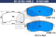 B1.G102-1489.2 GALFER sada brzdových platničiek kotúčovej brzdy B1.G102-1489.2 GALFER
