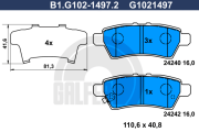 B1.G102-1497.2 GALFER sada brzdových platničiek kotúčovej brzdy B1.G102-1497.2 GALFER