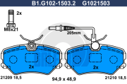 B1.G102-1503.2 GALFER sada brzdových platničiek kotúčovej brzdy B1.G102-1503.2 GALFER