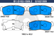 B1.G102-1509.2 GALFER sada brzdových platničiek kotúčovej brzdy B1.G102-1509.2 GALFER