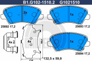 B1.G102-1510.2 GALFER sada brzdových platničiek kotúčovej brzdy B1.G102-1510.2 GALFER