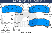 B1.G102-1512.2 GALFER sada brzdových platničiek kotúčovej brzdy B1.G102-1512.2 GALFER