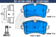 B1.G120-1005.2 GALFER sada brzdových platničiek kotúčovej brzdy B1.G120-1005.2 GALFER