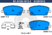 B1.G120-1013.2 GALFER sada brzdových platničiek kotúčovej brzdy B1.G120-1013.2 GALFER