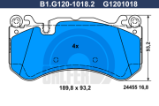 B1.G120-1018.2 Sada brzdových destiček, kotoučová brzda GALFER