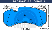 B1.G120-1018.2 GALFER sada brzdových platničiek kotúčovej brzdy B1.G120-1018.2 GALFER