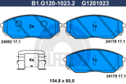 B1.G120-1023.2 Sada brzdových destiček, kotoučová brzda GALFER