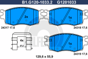 B1.G120-1033.2 GALFER sada brzdových platničiek kotúčovej brzdy B1.G120-1033.2 GALFER