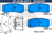 B1.G120-1037.2 GALFER sada brzdových platničiek kotúčovej brzdy B1.G120-1037.2 GALFER