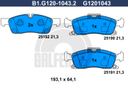 B1.G120-1043.2 Sada brzdových destiček, kotoučová brzda GALFER