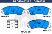 B1.G120-1051.2 Sada brzdových destiček, kotoučová brzda GALFER
