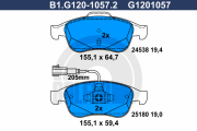 B1.G120-1057.2 Sada brzdových destiček, kotoučová brzda GALFER