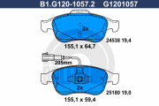 B1.G120-1057.2 GALFER sada brzdových platničiek kotúčovej brzdy B1.G120-1057.2 GALFER