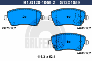 B1.G120-1059.2 Sada brzdových destiček, kotoučová brzda GALFER