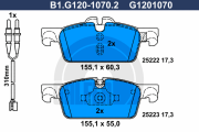 B1.G120-1070.2 Sada brzdových destiček, kotoučová brzda GALFER