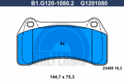 B1.G120-1080.2 Sada brzdových destiček, kotoučová brzda GALFER