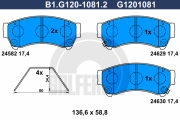 B1.G120-1081.2 Sada brzdových destiček, kotoučová brzda GALFER